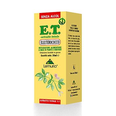 Lemuria - Eleuterococco E.T. - Favorisce Funzioni Cognitive e Memoria - Estratto Totale 1:1 Senza Alcol - Integratore Alimentare a Base di Piante e Derivati - 30 ml - Made in Italy
