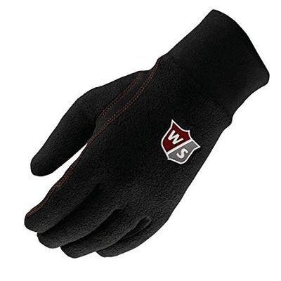 Wilson Staff Winter Gloves, WGJA00128L 1 Paio Guanti da Golf, Donna, Microfibra/Pelle Scamosciata, Nero, Taglia L