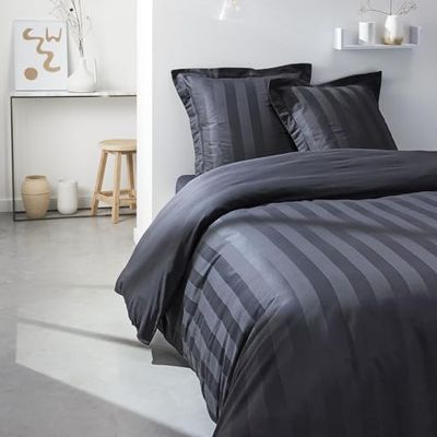 Taie d'oreiller 63/63 + 5cm Coton Satin TODAY Prestige Fusain
