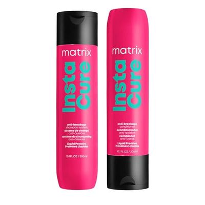 Matrix, Routine Anti-Casse pour Cheveux Secs et Abîmés, Renforce la Fibre et Réduit l'Apparition des Fourches, Protéines Liquides, Instacure