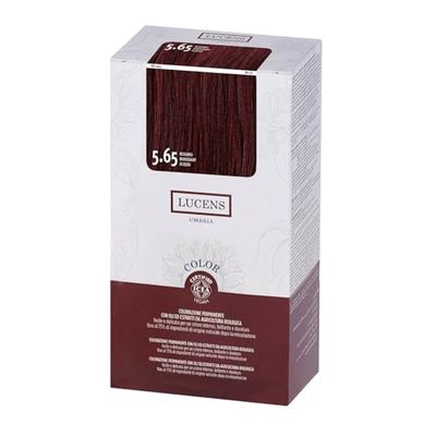 Lucens 5.65 Mogano - Kit Colorazione Capelli Permanente Senza Ammoniaca Con Oli ed Estratti da Agricoltura Biologica