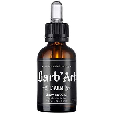 Barb'Art - Siero Booster - Cura barba fortificante - Oli biologici di ricino, Jojoba e Baobab - Profumo "L'Alleato" - 30 ml