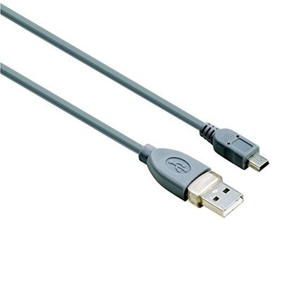 Hama Cavo USB A 2.0/Mini USB B 2.0, 0.25 m, Grigio, 1 Stella, Grigio