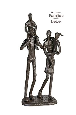 Sculpture, Family motif, Iron, brown, PU 1, L. 6 cm, W. 10 cm, H. 22 cm