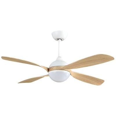 Eden pulse Ventilator, wit/beuken, 4 vleugels, 30 W, 3250 lm, 3 temperaturen, afstandsbediening, 39,2 < 51,7 x 132 x 132 cm
