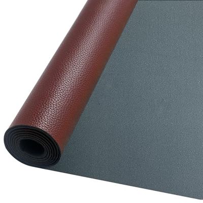 AOUXSEEM Rollo de cuero sintético marrón rojizo (30 cm x 132 cm) para lazos Pendientes Bolso Costura Artesanía Decoración