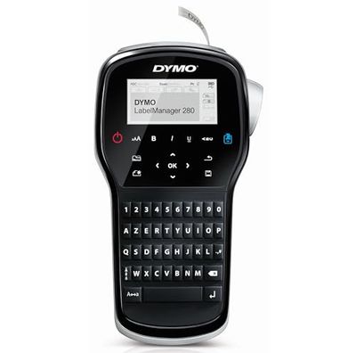 DYMO LabelManager 280-labelmaker | Oplaadbare, draagbare labelprinter met AZERTY-toetsenbord | Inclusief zwart-wit D1-labeltape (12 mm) | Voor thuis en op kantoor