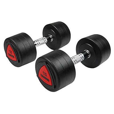 Hammer Fitness Par de mancuernas de poliuretano de 15 kg.