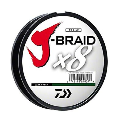 Daiwa Linha trançada J-Braid com 8 fios, secção redonda, 300 m, JB8U65-300CH, Chartreuse, 65 LB
