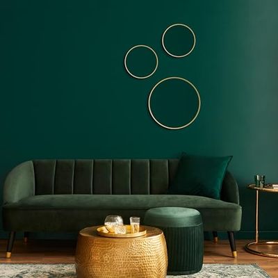Talos Picasso spegel guld Ø 25 cm – med högkvalitativ aluminiumram för snygg atmosfär – perfekt badrumsspegel rund som kombinerar elegans och funktionalitet