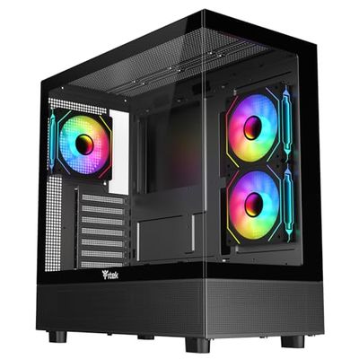 Itek Case SHOWBUI 42B - Gaming Tower, ATX, 3x12cm ARGB Fan, 2xUSB3, Type-C, Side & Front Panel Temp Glass