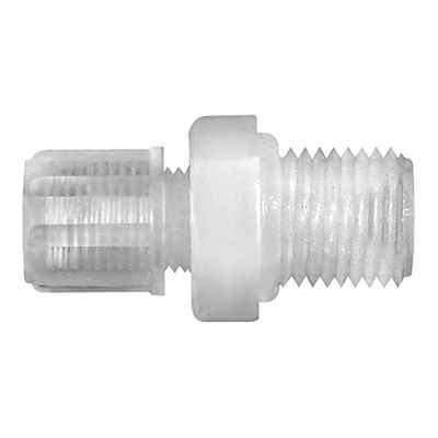 Raccord à visser droit G 1/2 A pour tuyau 8/10 mm, SW 27, pression de travail max. 10 bar (20 °C) / max. 1 bar (170 °C), PFA