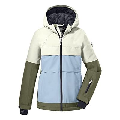 Killtec Men's Giacca da sci/giacca funzionale con cappuccio e paraneve KSW 173 GRLS SKI JCKT, white, 128, 38778-000