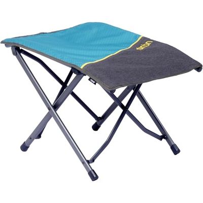 Uquip Repose-pieds Finley - Repose-pieds - Chaise de camping pliante - En acier - Bleu pétrole/gris