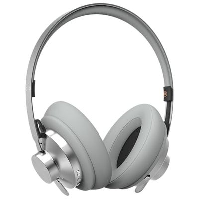 ECHO Bezprzewodowe słuchawki audio Head Band ANC szare metalowe - aktywna redukcja szumów, konstrukcja pałąka, jakość dźwięku premium