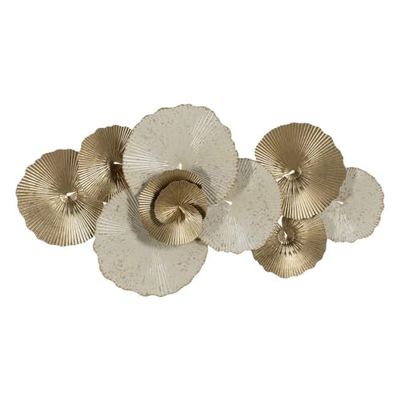 BigBuy Home Abstract Wall Decor White Gold Iron 36 x 2.5 x 19.5 inches