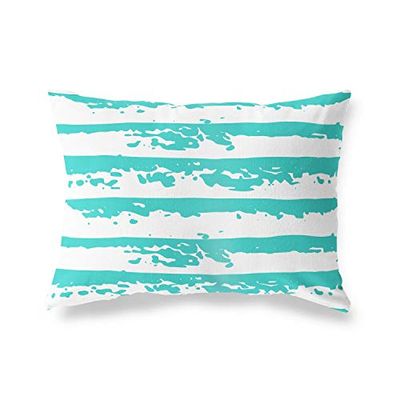 BonaMaison Fundas para Cojínes, Turquesa-Blanco Funda de Almohada para Sofá Coche Silla Oficina Cama Decorativa Moderna Decoración del Hogar, 45x60 Cm - Diseñado y Fabricado en Turquía
