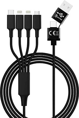 Smrter Kabel USB do ładowania USB-A, wtyczka USB-C, wtyczka USB-Micro-B 3.0, wtyczka Apple Lightning