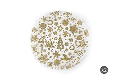 Excelsa Gold Set 2 Piatti Portata/Panettone, Vetro