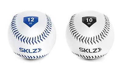SKLZ - Pallone da baseball, misura ufficiale, con forza braccio, bianco, 283,5 g e 340,2 g, confezione da 2