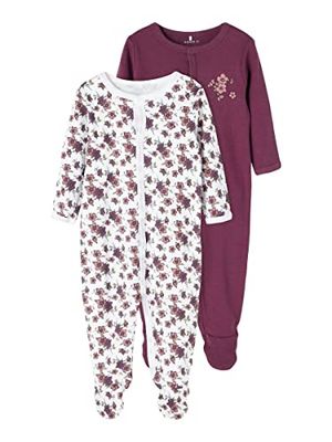 name it Baby Girls' NBFNIGHTSUIT 2P W/F Prune Purple NOOS Toddler Sleepers, 86