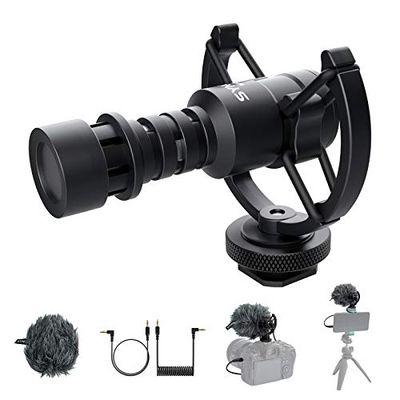 Moman M1S External Shotgun Microphone, Cardioid Shotgun Microphone for DSLR Video Cameras, Mobile Phones, Camera Video DSLR External