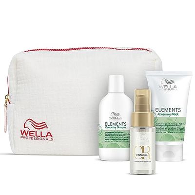 Wella Professionals Elements - Kit da viaggio per la cura naturale dei capelli e del cuoio capelluto, set di shampoo da 100 ml, maschera per capelli da 75 ml e olio per capelli da 30 ml di olio