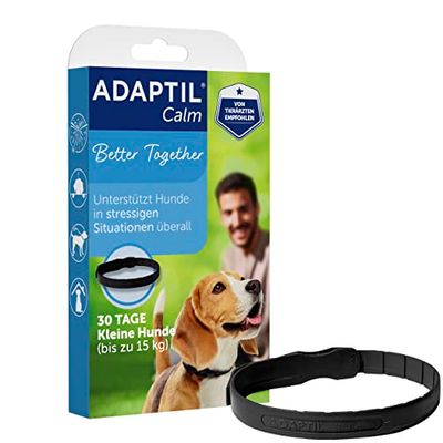 ADAPTIL Collar tranquilo para llevar, ayuda a los perros a afrontar los problemas de comportamiento y los desafíos de la vida relacionados con el estrés y la ansiedad, especialmente cuando están fuera de casa, para perros pequeños (el embalaje puede variar)