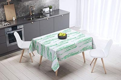 Bonamaison Kitchen Decoration, Tablecloth, Petrol Green, White, 140 x 140 Cm - Designed and Manufactured in Turkey