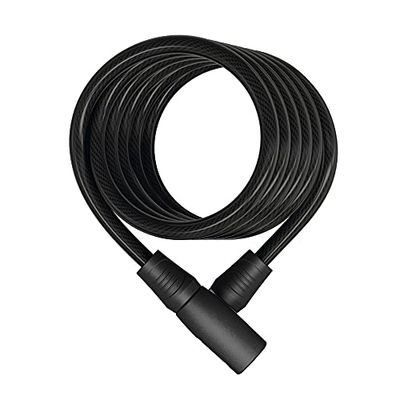 Abus Antivol à câble spiralé Star 4508K/150 - Antivol vélo en câble spiralé de 8 mm Niveau de sécurité 2 - Noir