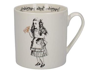 V&A C000048 - Tasse en porcelaine fine Alice au Pays des Merveilles, motif Alice, blanc, 350 ml