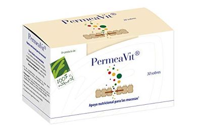 PermeaVit - Con L-Glutamina y Nutrientes Esenciales - Contribuye al Mantenimiento de las Mucosas - Caja 30 Sobres - Con Vitaminas B, D3 y Biotina - Mantenimiento y Bienestar Intestinal - 100% Natural