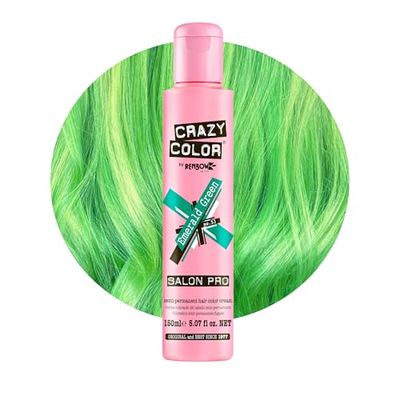 Crazy Color Emerald Green Semi-Permanent Hair Dye. Highly Pigmented Jewel Green Conditioning & Oil Nourishing Vegan Formula | No Bleach or Ammonia | 150ml
