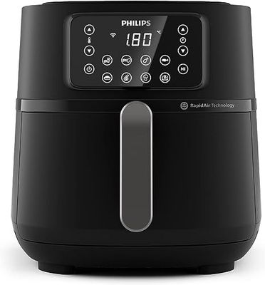 Philips Airfryer Serie 5000 XXL, WIFI, 7.2L (1.4Kg), Freidora De Aire con función 16 en 1, 90% Menos de grasa, Tecnología Rapid Air, Pantalla Digital, 8 preajustes, NutriU App con Recetas (HD9285/90)