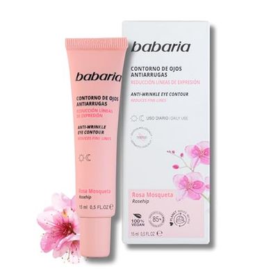 Babaria - Contorno De Ojos Antiarrugas Mujer Y Hombre Con Rosa Mosqueta | Serum facial 15ml | Crema Ojeras Y Bolsas Con Rosa Mosqueta | Contorno Ojos Antiarrugas Aislante