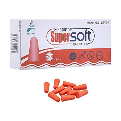 Kinbontop zachte schuimoordopjes, 38dB SNR, ruisonderdrukking, gehoorbescherming - rood (20-pack)