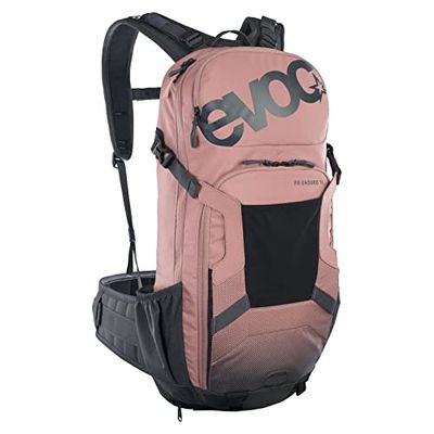Plecak rowerowy EVOC FR ENDURO 16, plecak na wycieczki rowerowe (LITESHIELD BACK PROTECTOR 95%, uchwyt na kask, komora na bukłak 3l, rozmiar: S), Dusty Pink/Carbon Grey