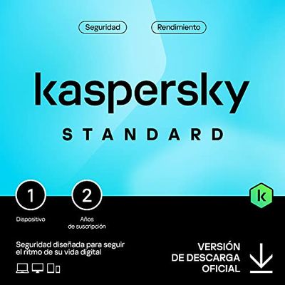 Kaspersky Standard Anti-Virus 2025 | 1 dispositivo | 2 años | Seguridad Avanzada | Protección Bancaria en línea | Optimización del rendimiento | PC/Mac/Móvil | Código por email