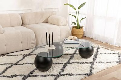 Dmora - Table Basse Cerisano, Table Basse, Porte-revues pour canapé, Etagère de Salon, 117x60 h30 cm, Noir