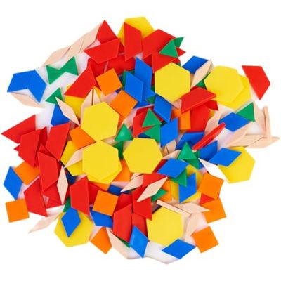Dohe Educa - Juego Bloques Geométricos para Niños (250 uds.) - Hexágonos, Cuadrados, trapecios, Rombos, Romboides y Triángulos - Método Montessori - Material Escolar y Educativo