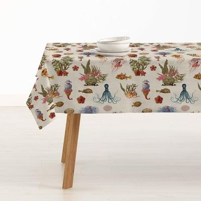 BELUM | Stain Resistant Tablecloth Size 300 x 140 cm - Extra Soft Touch Tablecloth Colour Multicolor - Tablecloth 100% Made in Spain Fabric 100% Organic Cotton - Tablecloth Model 0120-396