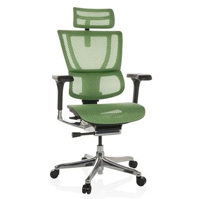 hjh OFFICE Krzesło biurowe ERGOHUMAN Slim I siatka ergonomiczny fotel biurowy z elastycznym podparciem lędźwiowym, zielony, 652292