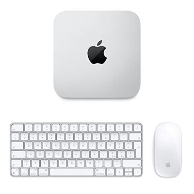 Apple 2023 Mac mini con Chip M2 Pro con CPU 10-core e GPU 16‑core: 16GB di Memoria unificata, 512GB di archiviazione SSD, Magic Keyboard con Touch ID (Italiano - Argento), Magic Mouse