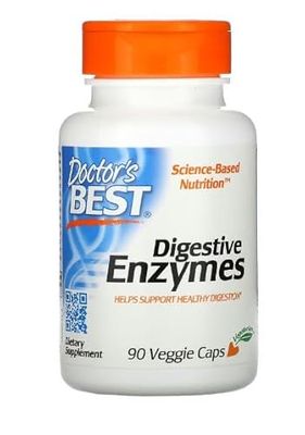 Doctor's Best Enzymes Digestives - 90 Gélules Végétales | Soutien Digestion & Confort Gastro-intestinal
