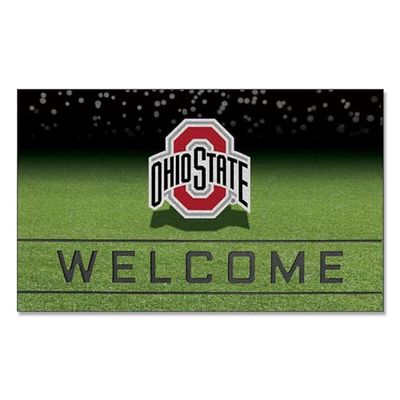 FANMATS 19971 Ohio State Buckeyes Crumb Rubber Outdoor Door Mat - 18in. x 30in.