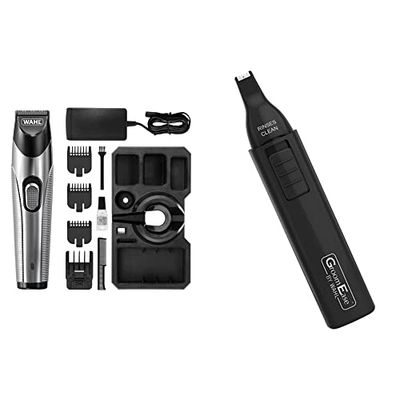 Wahl Cord/Cordless Beard & Stubble Trimmer, Beard Trimmer for Men, Men’s Cordless Hair Trimmers, Stubble Trimmers & GroomEase by Wahl Ear and Nose Trimmer, Personal Trimmer