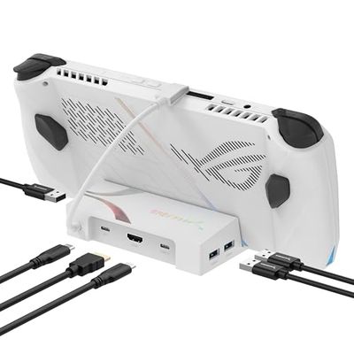 SABRENT Station d'accueil pour ASUS ROG Ally, 6 Ports USB Type-C, HDMI 4K @ 60 Hz, Ports USB 5 Gbit/s, Alimentation électrique, Design Compact pour Les Jeux (DS-RA6P)