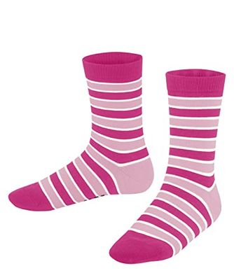FALKE Uniseks-kind Sokken Simple Stripes K So katoen gedessineerd 1 paar, Roze Gloss 8550, 27-30