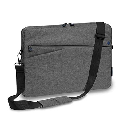 Pedea Bolsa para portátil de hasta 13,3 pulgadas, bandolera con correa para el hombro, color gris y azul