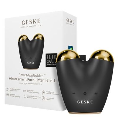 GESKE | SmartAppGuided™ MicroCorriente Face Lifter | 6 en 1 | Lifting Facial | Cuidado de la piel | Lifting facial | Dispositivo antienvejecimiento | Microcorrientes contra las arrugas